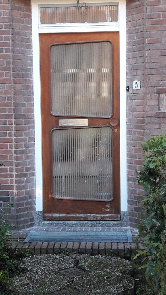 mooie hardhouten voordeur opknapper, Doe-het-zelf en Verbouw, Deuren en Horren, Ophalen, Gebruikt, 80 tot 100 cm, Buitendeur