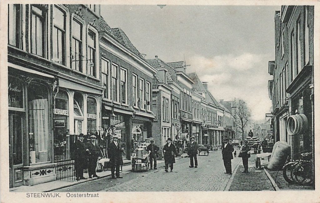 AN162 Steenwijk Oosterstraat met volk straatleven 1922, Verzenden, 1920 tot 1940, Gelopen, Overijssel