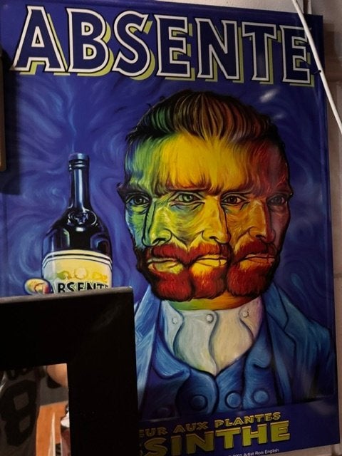 absinth reclame bord, Ophalen, Zo goed als nieuw, Reclamebord