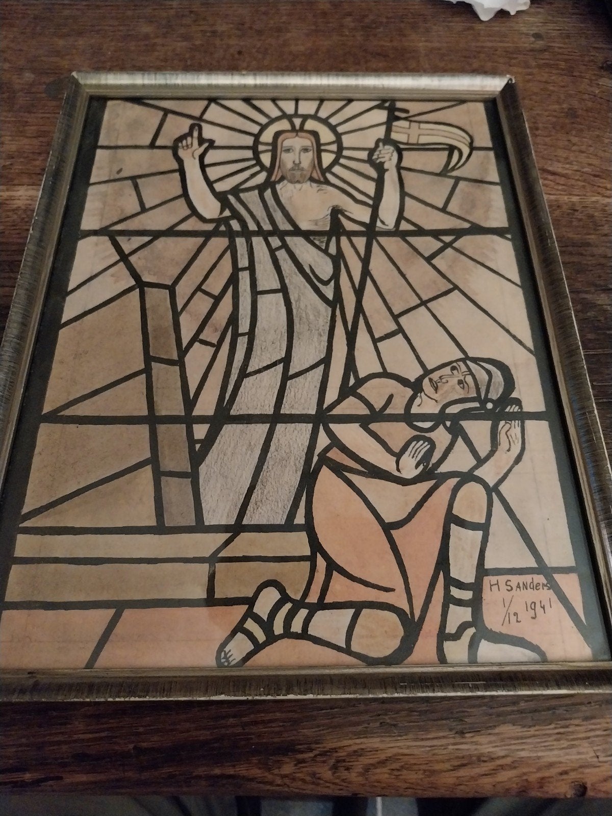 Kerkelijke tekening H.Sanders 1-12-1941., Ophalen of Verzenden