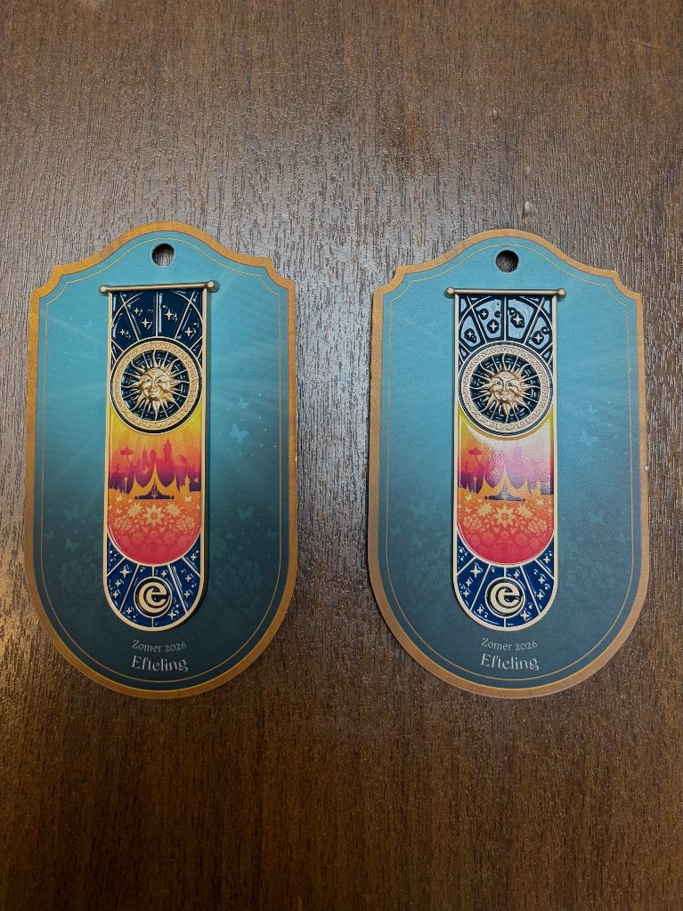 Efteling Vijf Zintuigen Pin Zomer 2026 (x2), Verzamelen, Efteling, Ophalen of Verzenden, Nieuw, Button of Speldje