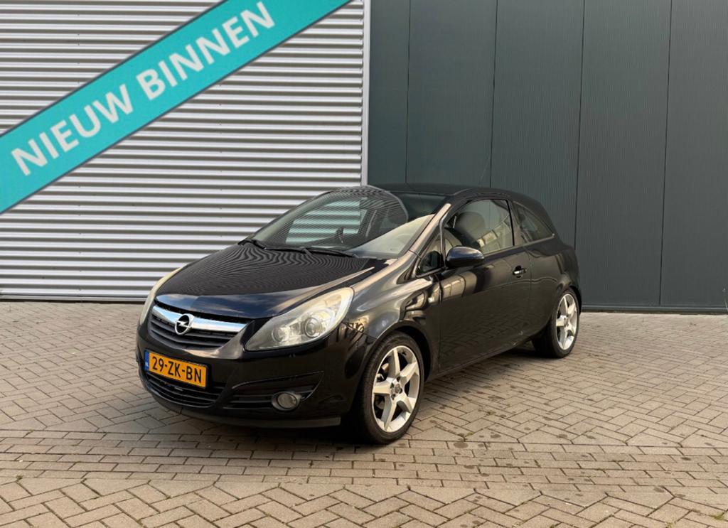 Opel Corsa 1.4 | lange-APK | AIRCO | CRUISE | ZUINIGE AUTO |, Auto's, Zwart, Bedrijf, 1364 cc, Corsa