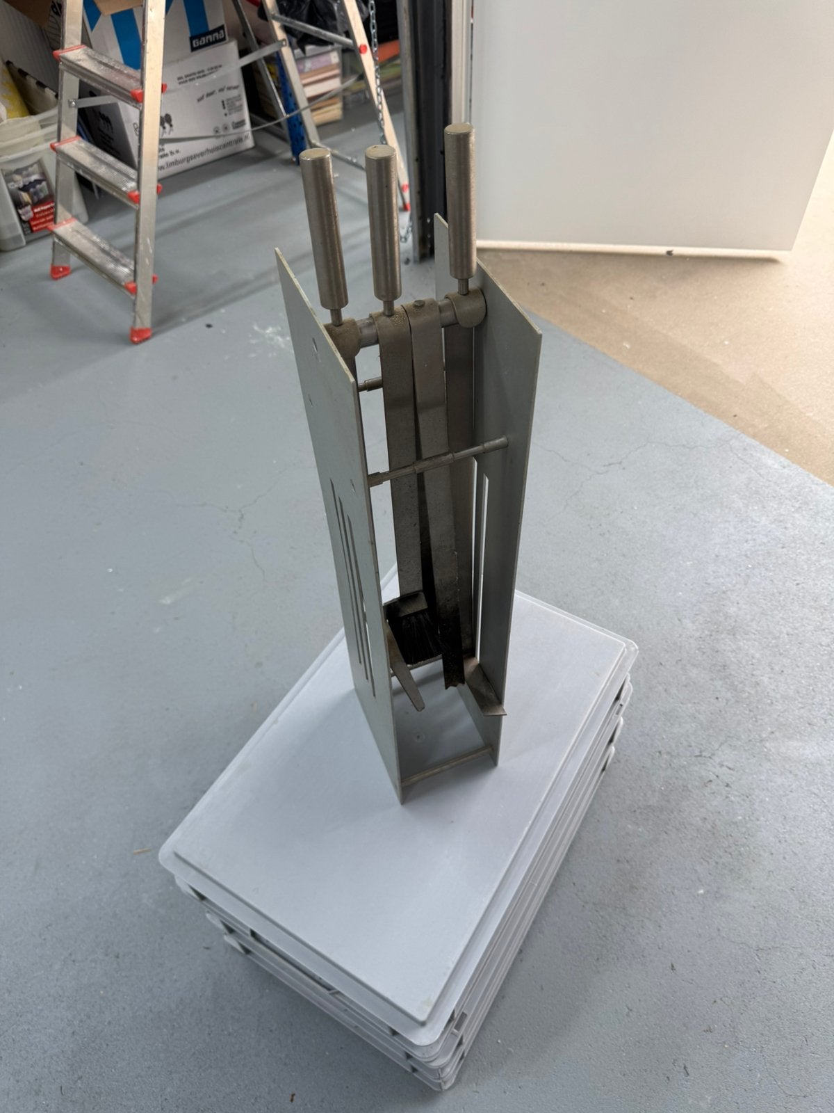 Haard stel rvs-aluminum, Ophalen of Verzenden, Gebruikt