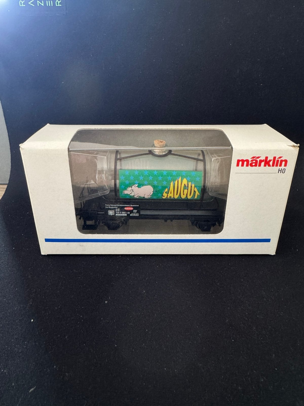 Märklin H0 44522 Ketelwagen met varkentje 'August', Wisselstroom, Wagon, Ophalen of Verzenden, Zo goed als nieuw