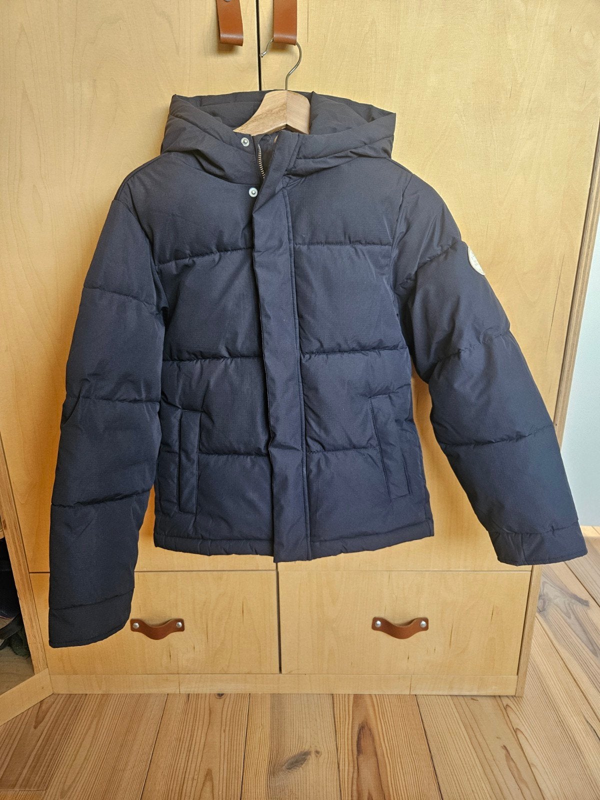 Jack & Jones winterjas donkerblauw maat 152, Gebruikt, Ophalen of Verzenden, Jas, Jongen