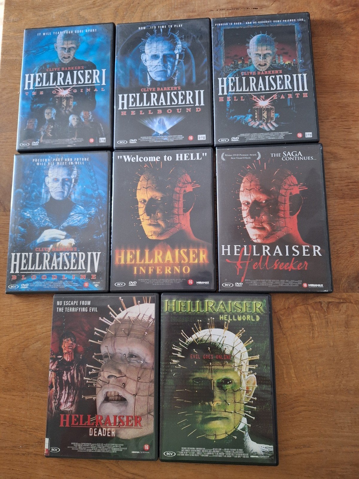 Hellraiser dvd's  8 stuks, Cd's en Dvd's, Dvd's | Horror, Vanaf 16 jaar, Ophalen of Verzenden, Gebruikt, Overige genres