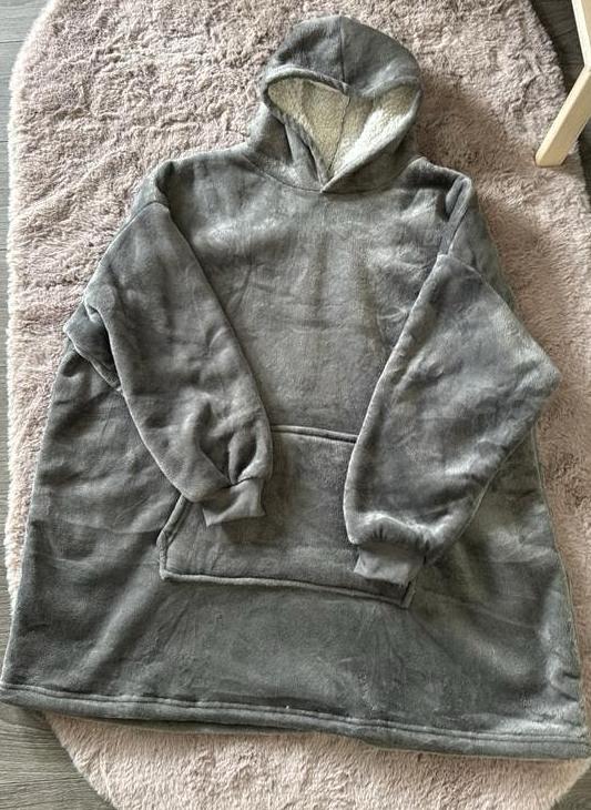 Hoodie deken/ snuggle vest grijs met zachte fleece voering, Ophalen of Verzenden, Grijs