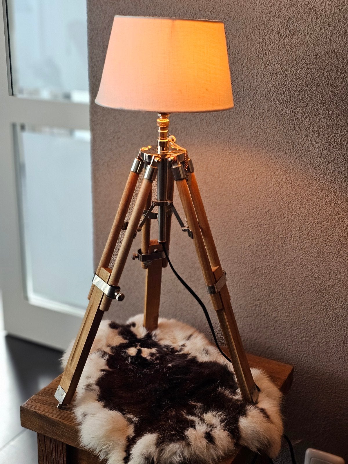 Mooie uitschuifbare tafellamp van Riviera Maison, Ophalen of Verzenden, Nieuw, Hout