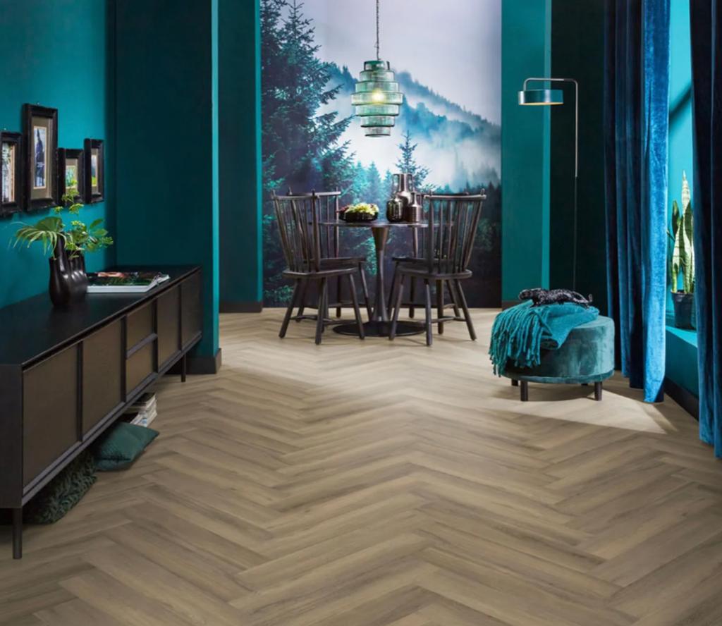 8 pakken van 0,90 m2 ,Visgraat Click Kleur Light Brown, Ophalen, Nieuw, Visgraat Light Brown, Laminaat
