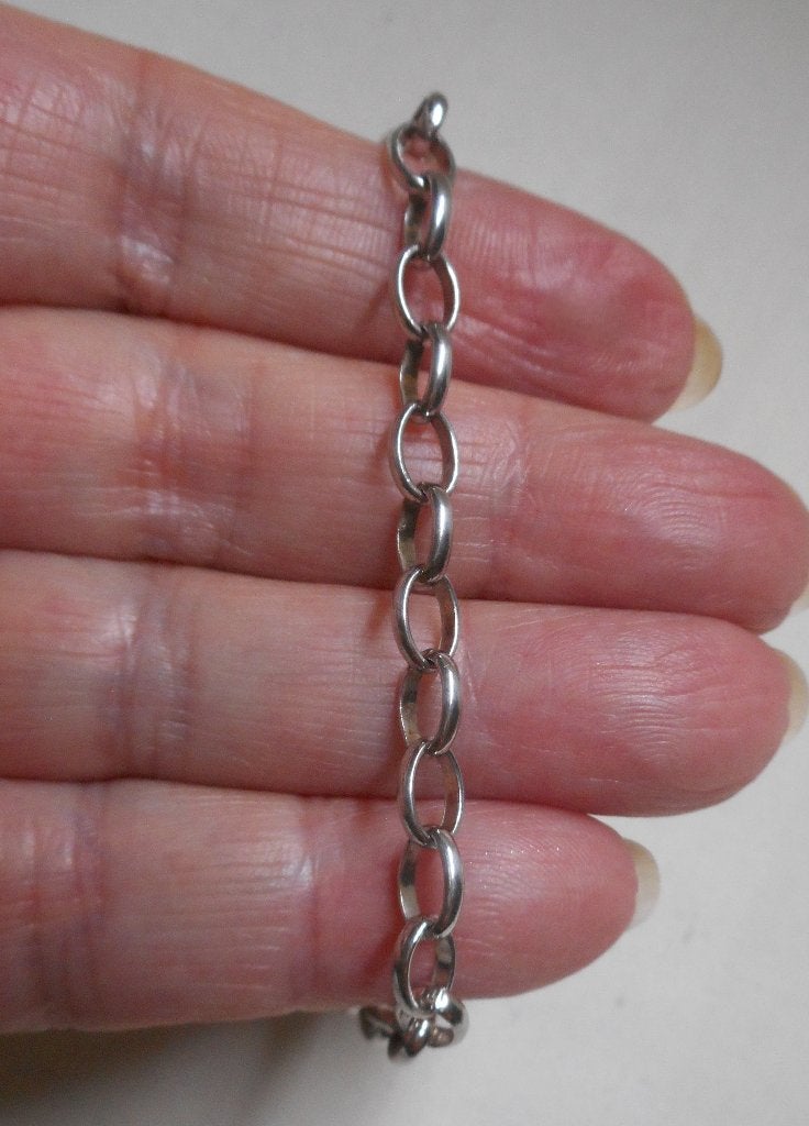 Zilveren ovale jasseron schakel armband nr.506, Verzenden, Zo goed als nieuw, Zilver, Zilver