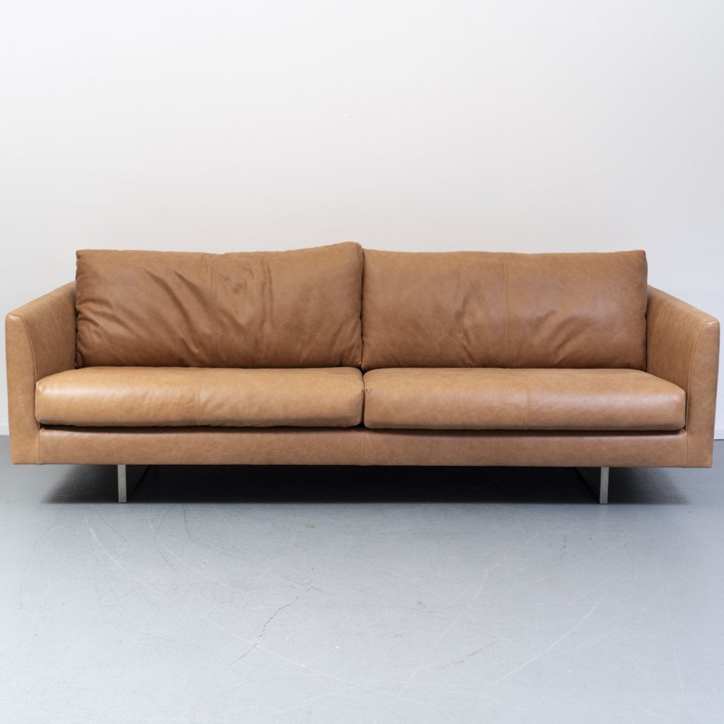 ACTIE! Montis Axel Bank 3,5-zits/218cm Buffaloleder - Cognac, Huis en Inrichting, Niet ingevuld, Zo goed als nieuw, Niet ingevuld