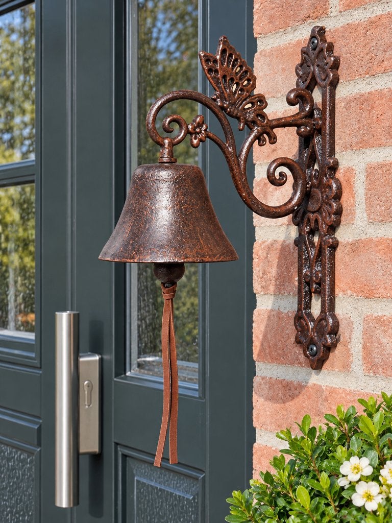 GIETIJZEREN DEURBEL – VLINDER, Nieuw, Info@huisentuindecoratiemarie.nl, Huis en tuin decoratie marie, Peize