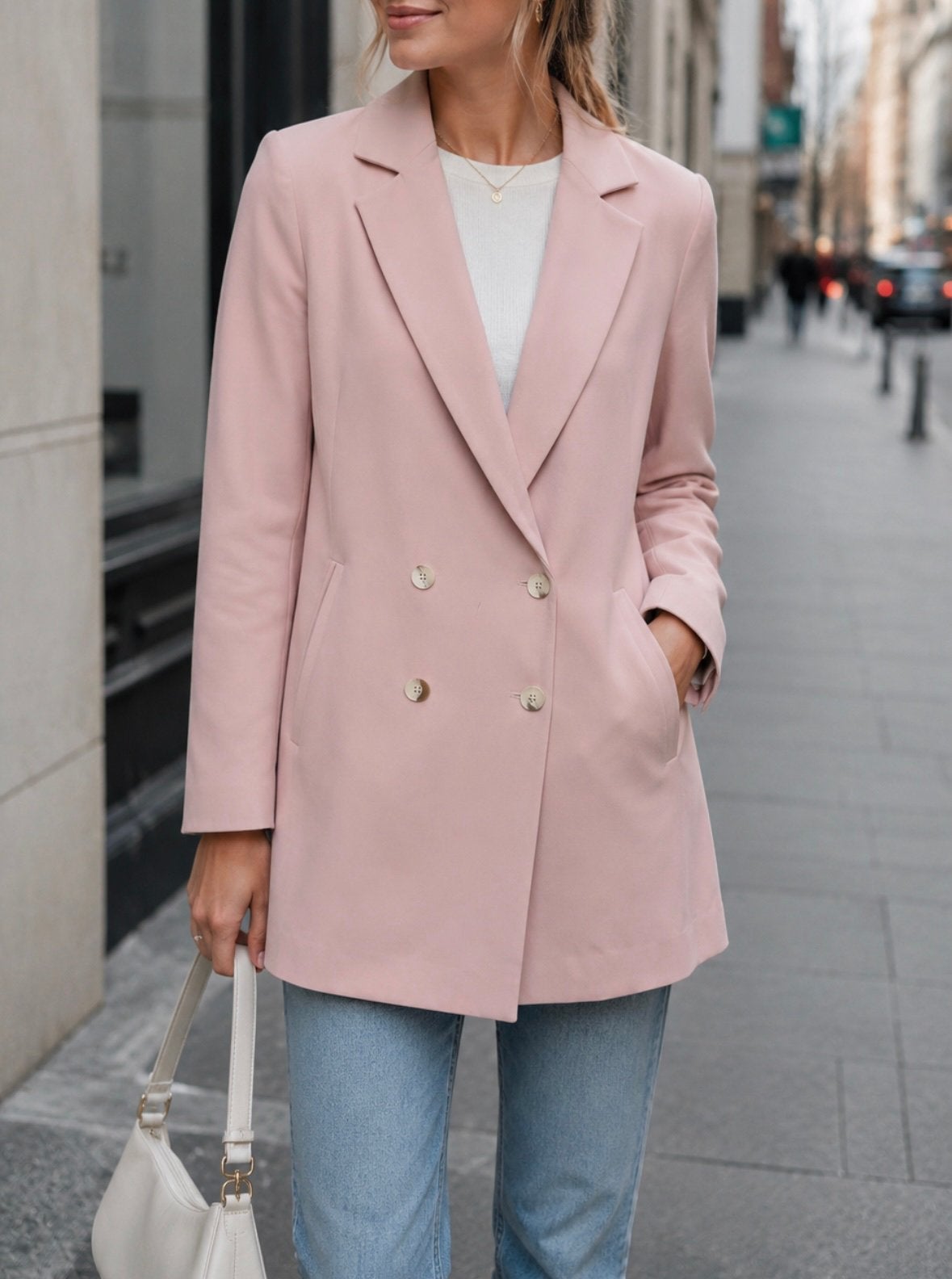 Blazer zara lichtroze knopen reverskraag nieuw maat xs, Nieuw, Ophalen of Verzenden, Jasje, Roze