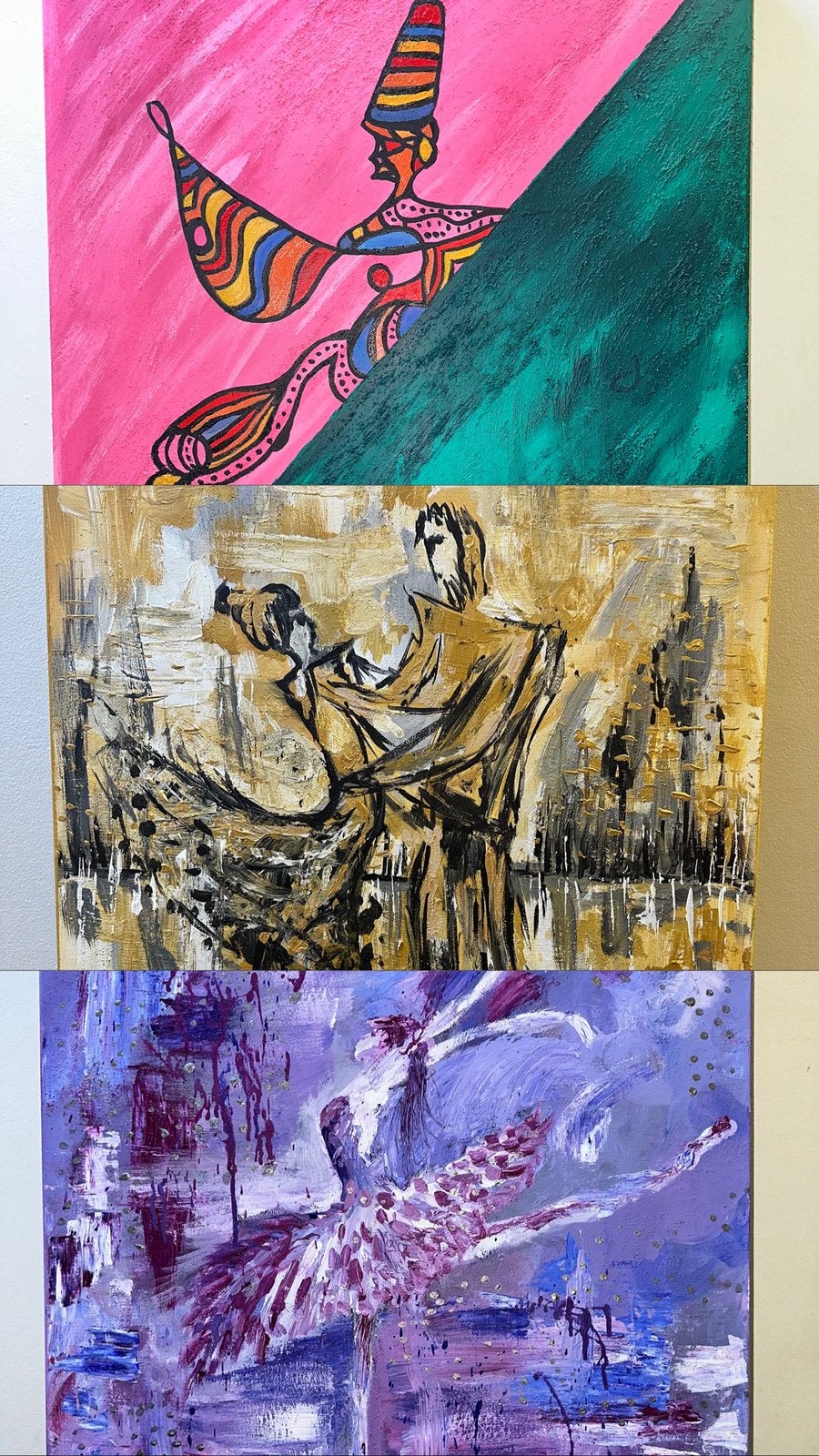 Diverse acryl schilderijen 60x80cm, Ophalen