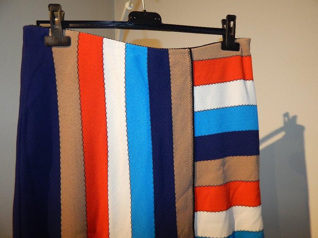 Marccain stretch rok breisel kleurrijke vlakken verdeling N4, Kleding | Dames, Maat 38/40 (M), Meerkleurig, Ophalen of Verzenden