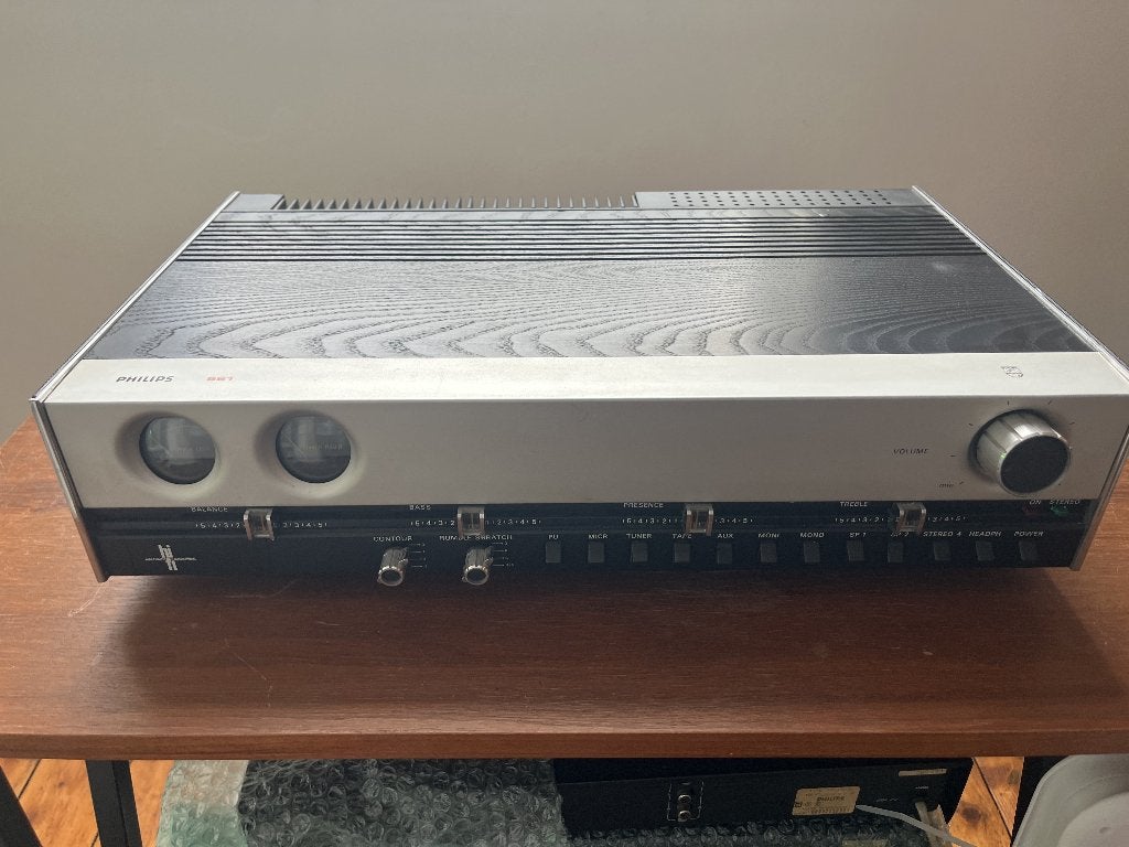 Philips 561 vissenoog vintage versterker, Ophalen of Verzenden, Gebruikt, Minder dan 60 watt, Overige merken