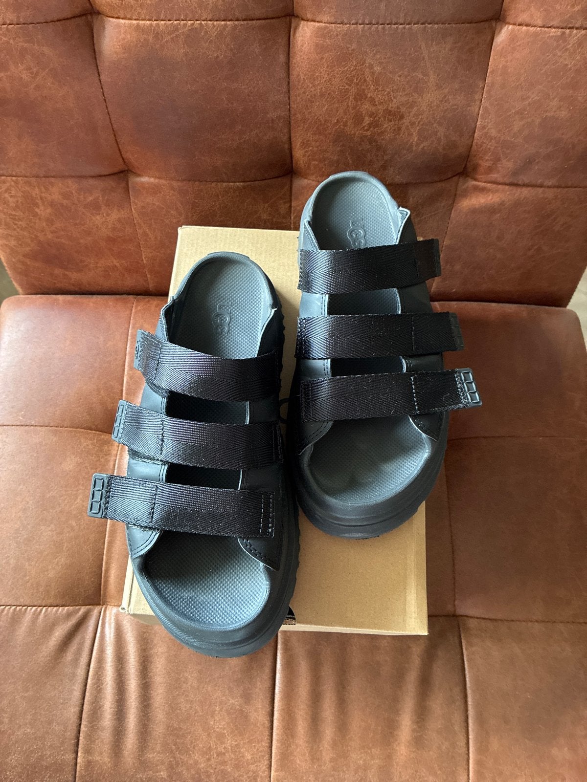 Ugg sandalen zwart - Zo goed als nieuw, Zwart, Zo goed als nieuw, Sandalen of Muiltjes, Ophalen of Verzenden
