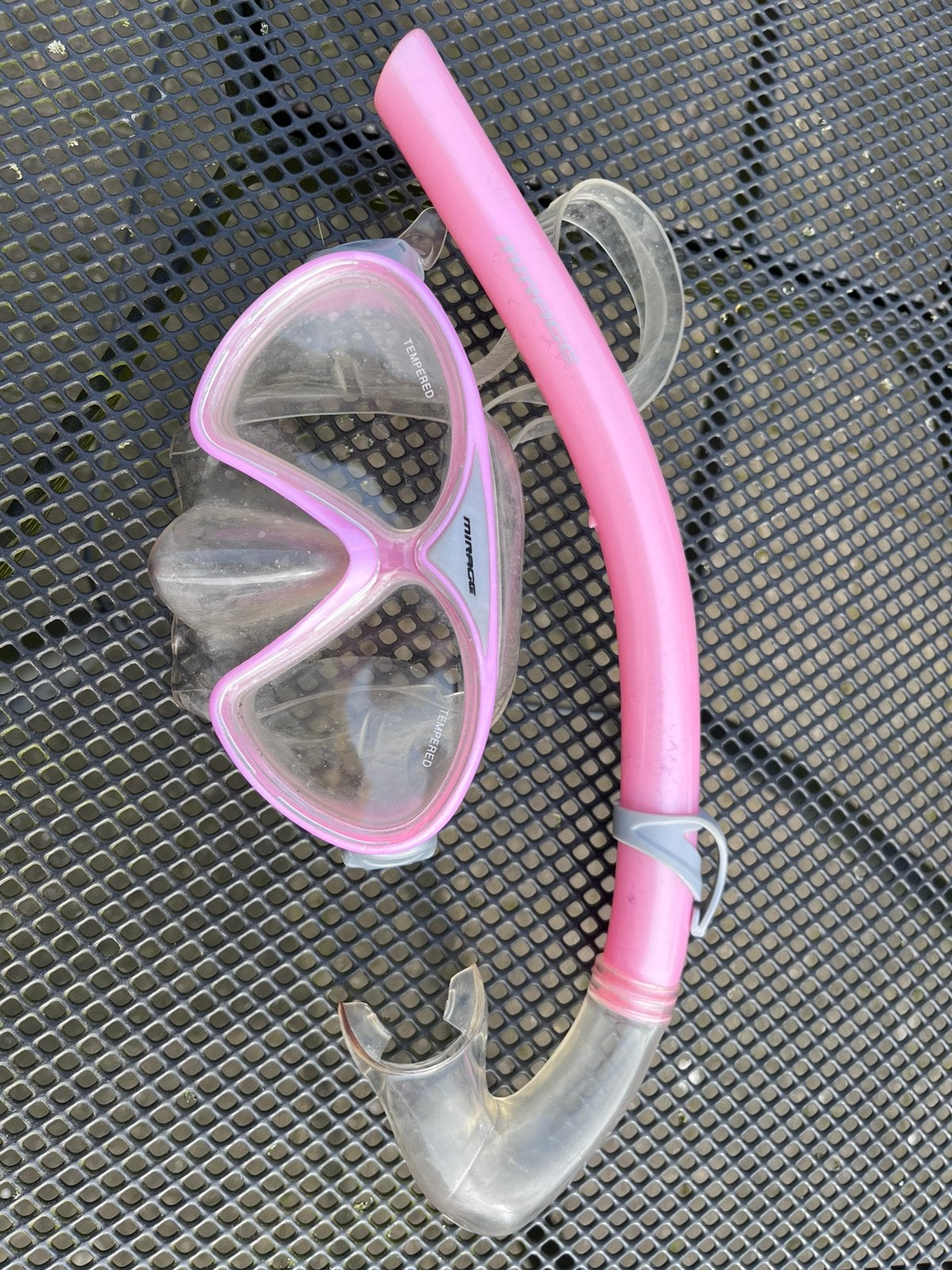 Roze snorkel en duikbril voor kinderen, Ophalen of Verzenden, Gebruikt, Snorkelset