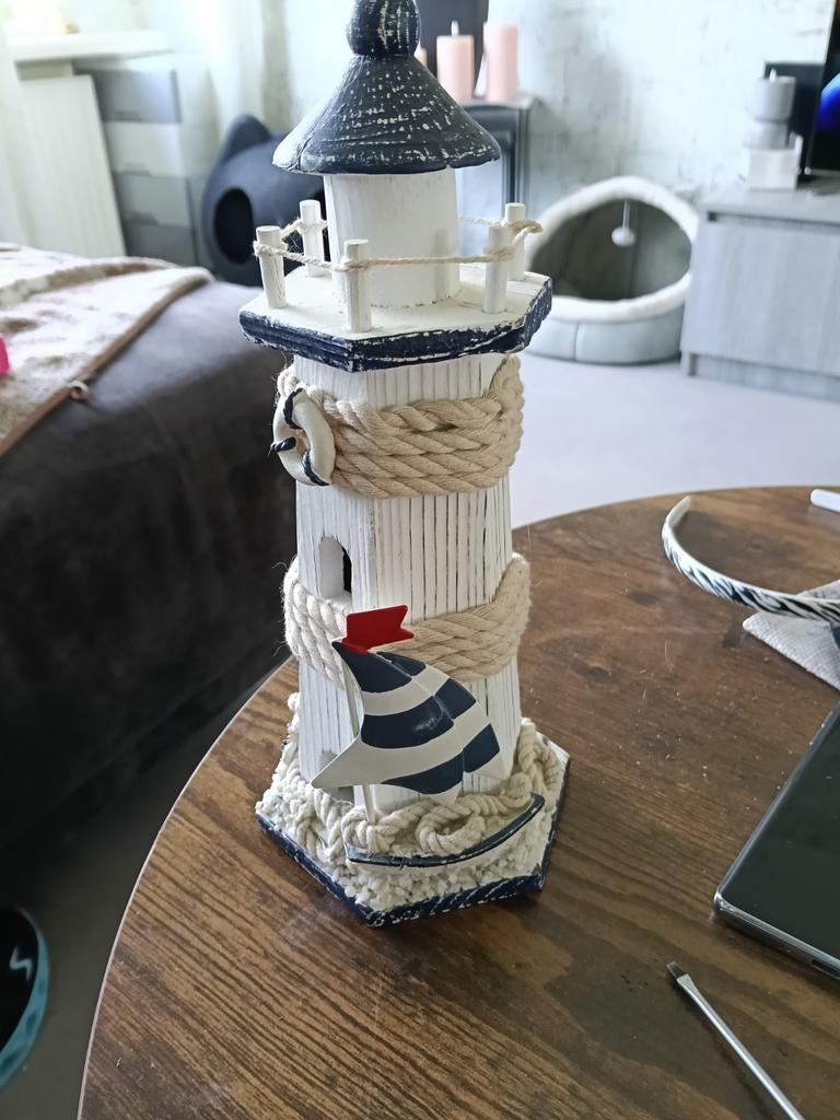 Decoratieve vuurtoren, maritieme stijl, Hout, Gebruikt, Overige stijlen, Ophalen of Verzenden