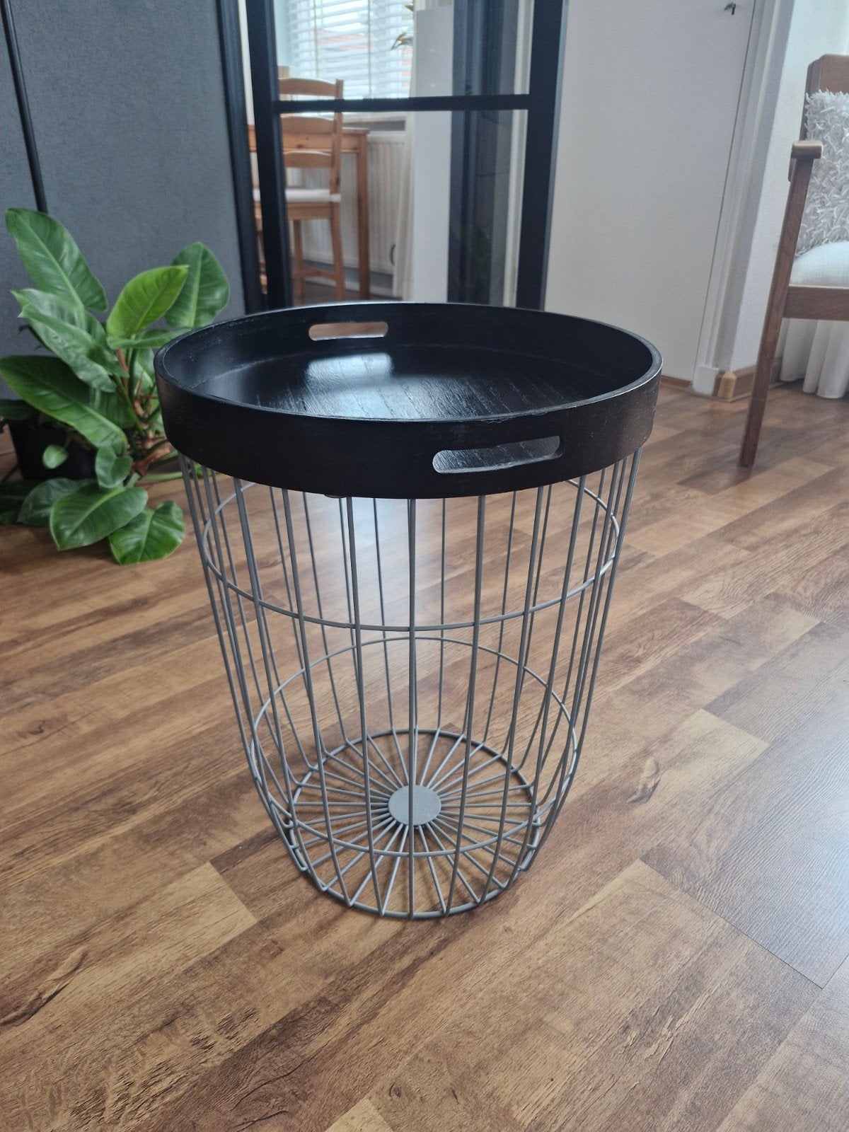 Mooie grote mand/korf/ bijzettafel, Minder dan 55 cm, Rond, Zo goed als nieuw, Ophalen