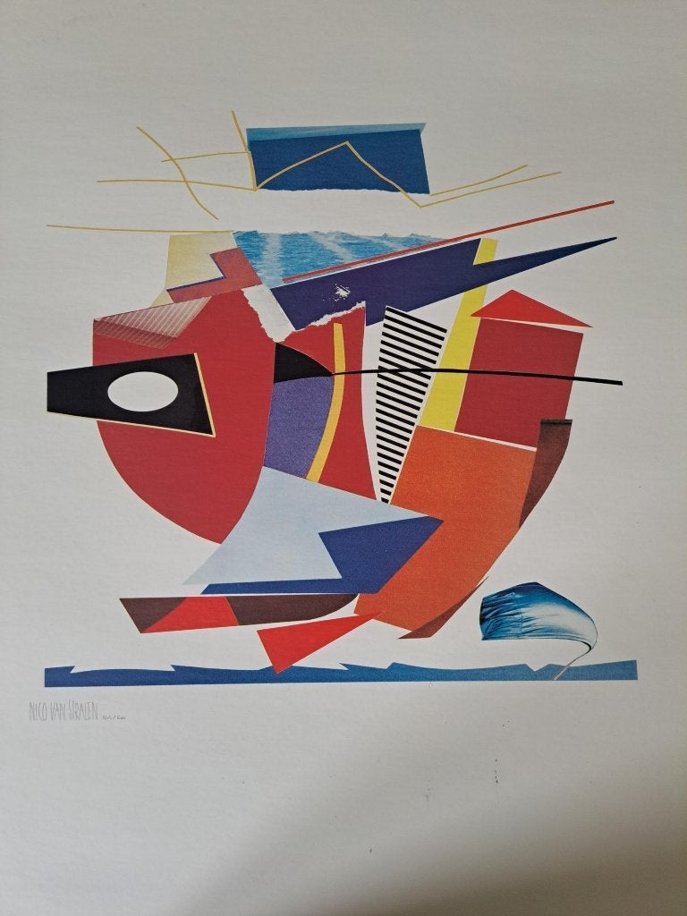 2 Zeefdrukken Nico van Stralen, Antiek en Kunst, Verzenden, Abstract, Zeefdruk