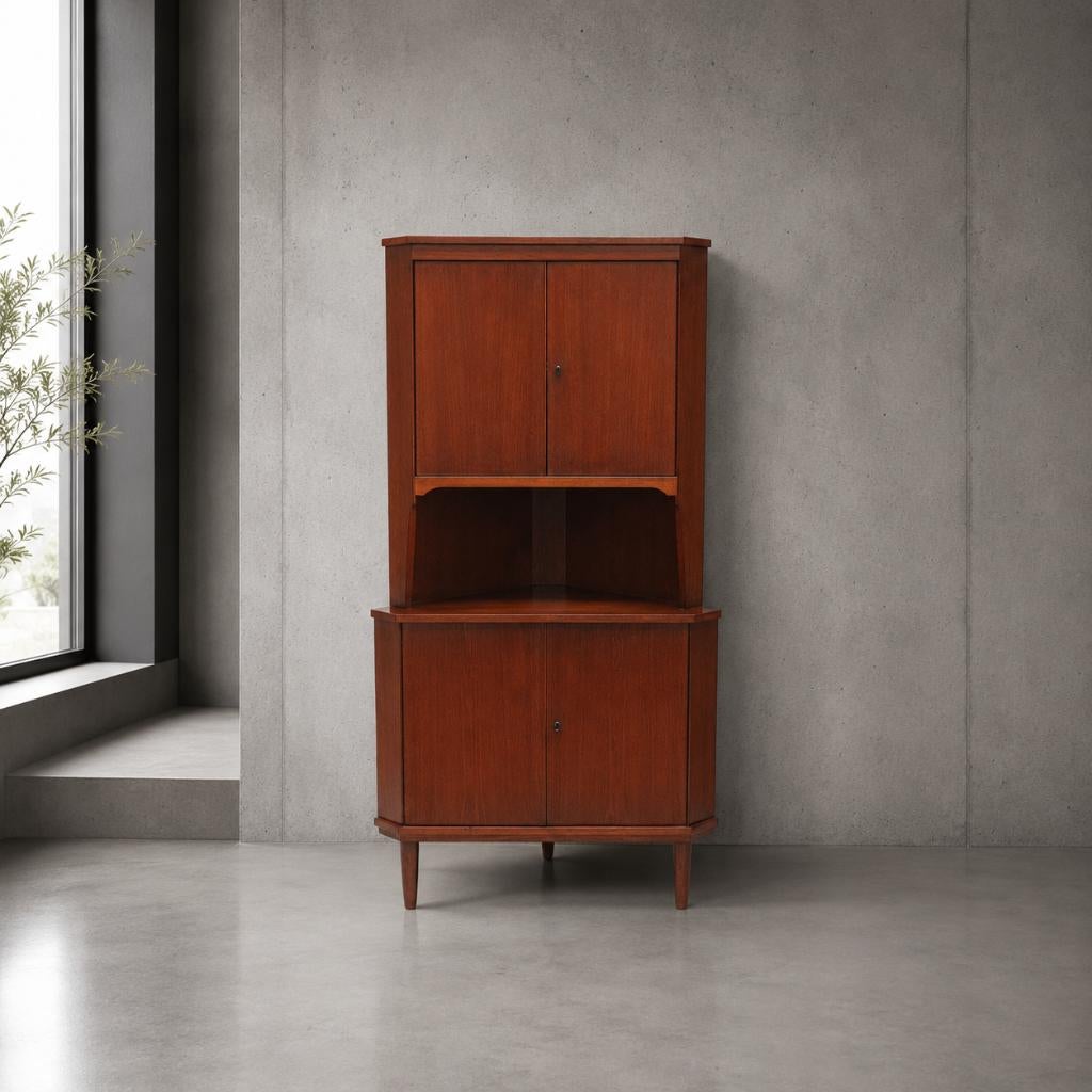 Vintage design hoekkastje dressoir kast jaren '60 '70, Verzenden, Gebruikt