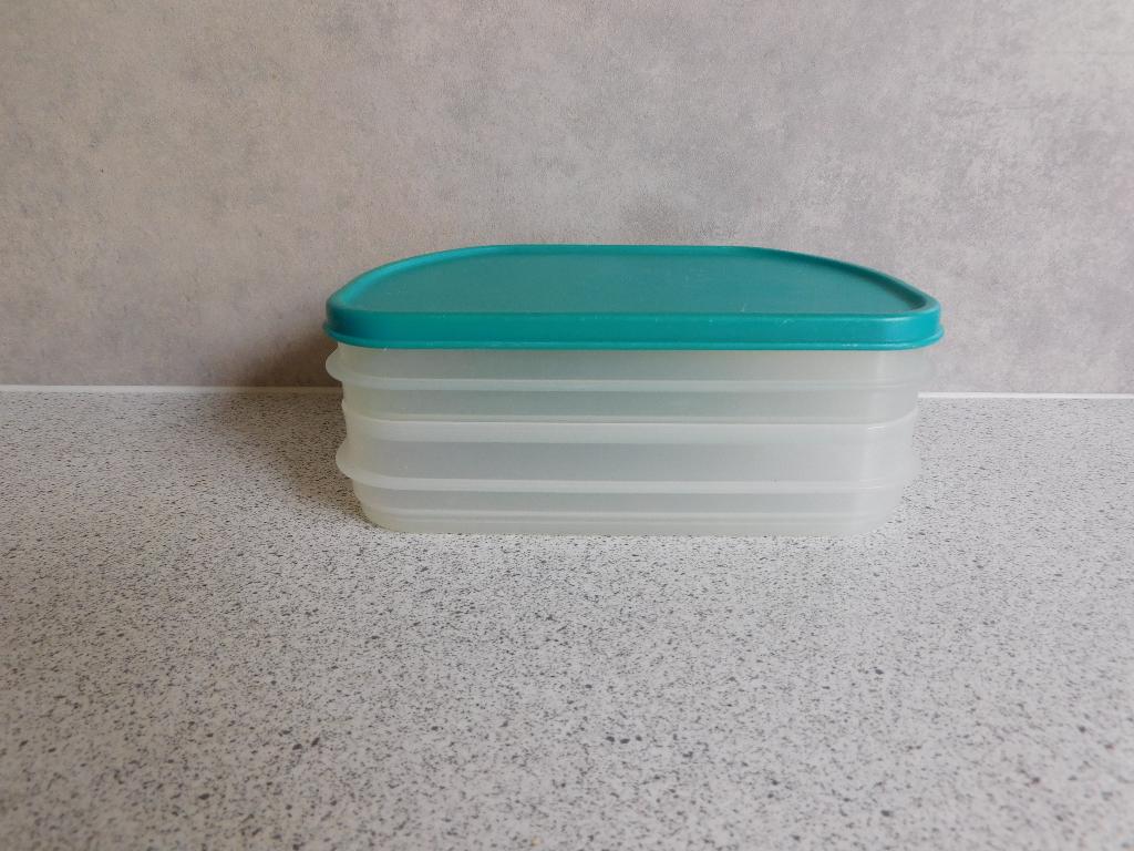 Tupperware Combismart Half Laag 3 delig Turquoise, Ophalen of Verzenden, Zo goed als nieuw, Groen, Overige typen