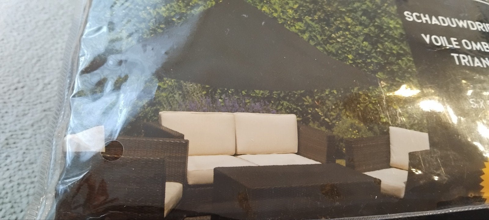 2 Schaduwdoek Driehoek 5x5x5 meter - Nieuw in verpakking, Tuin en Terras, Schaduwdoeken, Ophalen of Verzenden, Nieuw