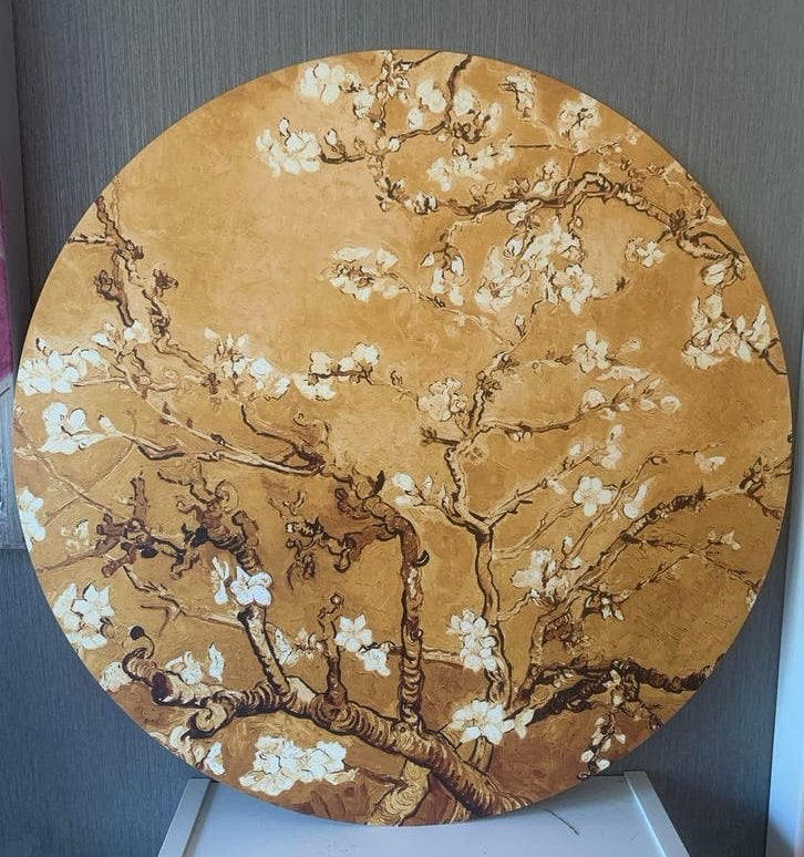 Rond schilderij 'Amandelbloesem' van Van Gogh 60cm, Paneel, Impressionistisch, Print, Ophalen