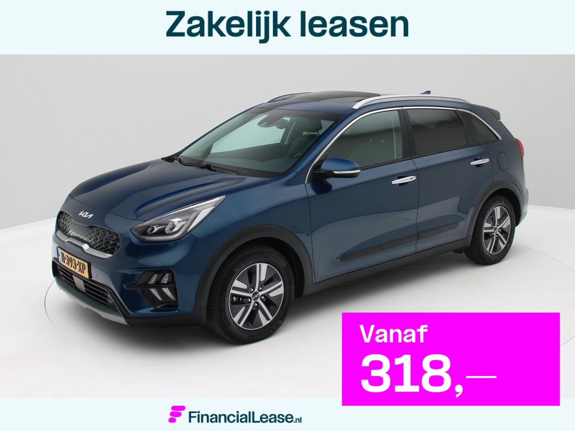 Kia Niro 1.6 GDi Hybrid ExecutiveLine Schuifdak / Leder / Ca, Gebruikt, Euro 6, Blauw, SUV of Terreinwagen
