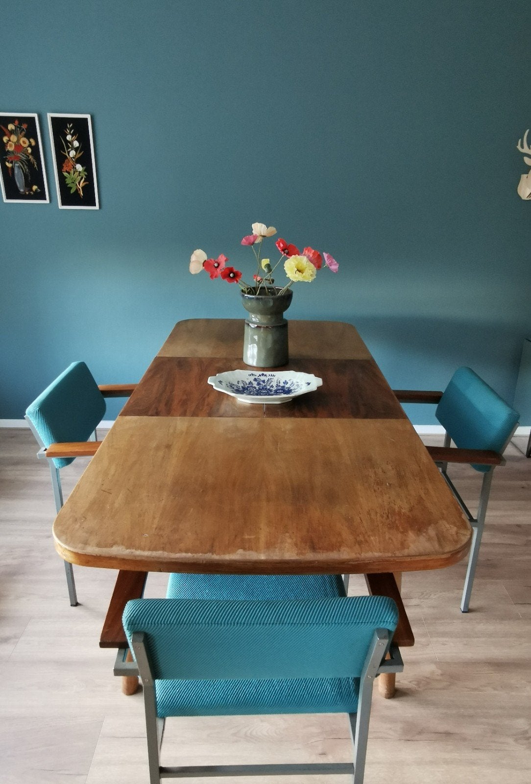 Vintage uitschuifbare eettafel, Huis en Inrichting, Ophalen