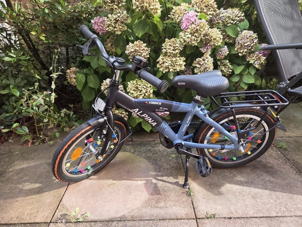 kinderfiets van Alpina Yabber, 16 inch (104 -116 cm), blauw, Fietsen en Brommers, Fietsen | Kinderfietsjes, Ophalen, Terugtraprem