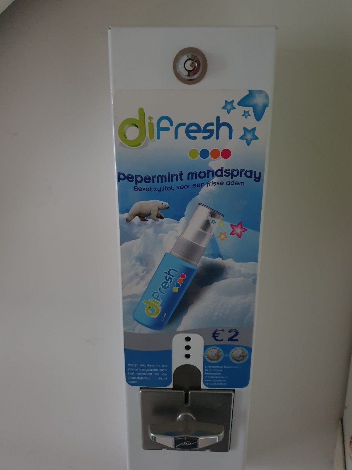 muur/wand automaat, Ophalen, Zo goed als nieuw, Reclamebord