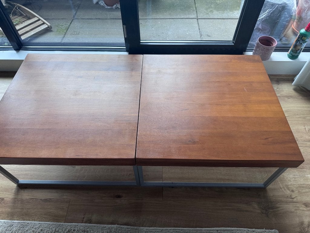 Kersen houten bijzet salon tafel kers hout 70 x 70 japandi, Ophalen, Japandi, 50 tot 100 cm, Vierkant