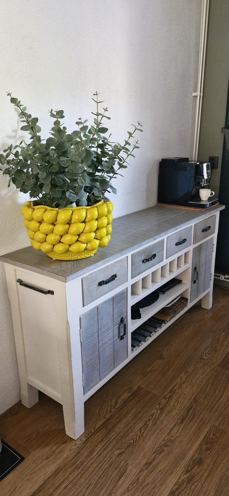 Riviera Maison massief houten keukenmeubel/dressoir, Ophalen, Zo goed als nieuw, Minder dan 100 cm, 25 tot 50 cm