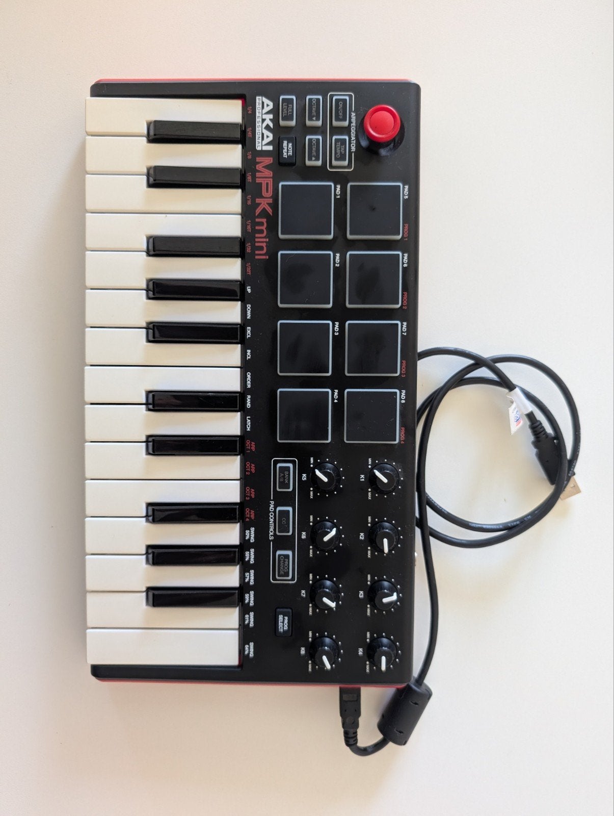 AKAI MPK mini MIDI-keyboard, Overige merken, Gebruikt, Aanslaggevoelig, Overige aantallen