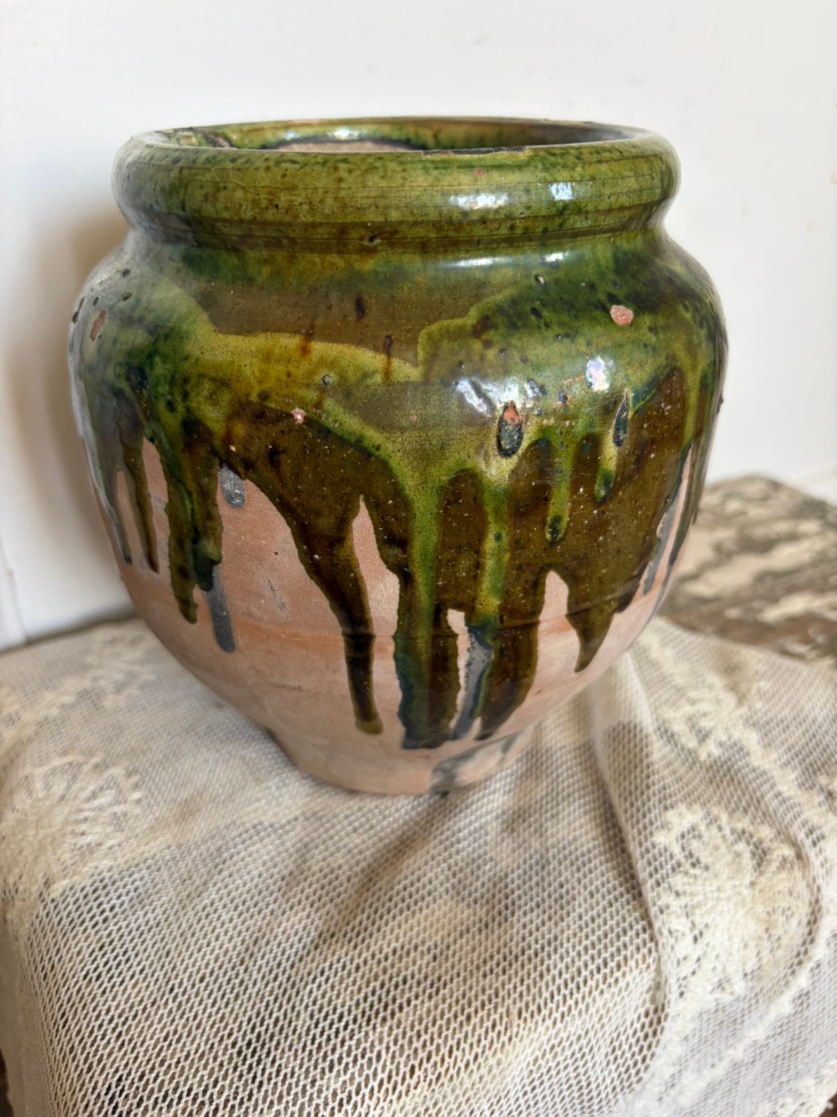 Brocante franse aardewerk pot, Antiek en Kunst, Curiosa en Brocante, Ophalen of Verzenden