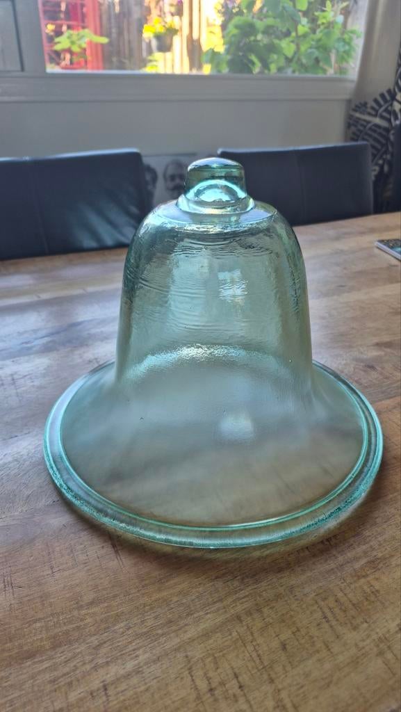 Vintage French Cloche groen glas, Ophalen of Verzenden