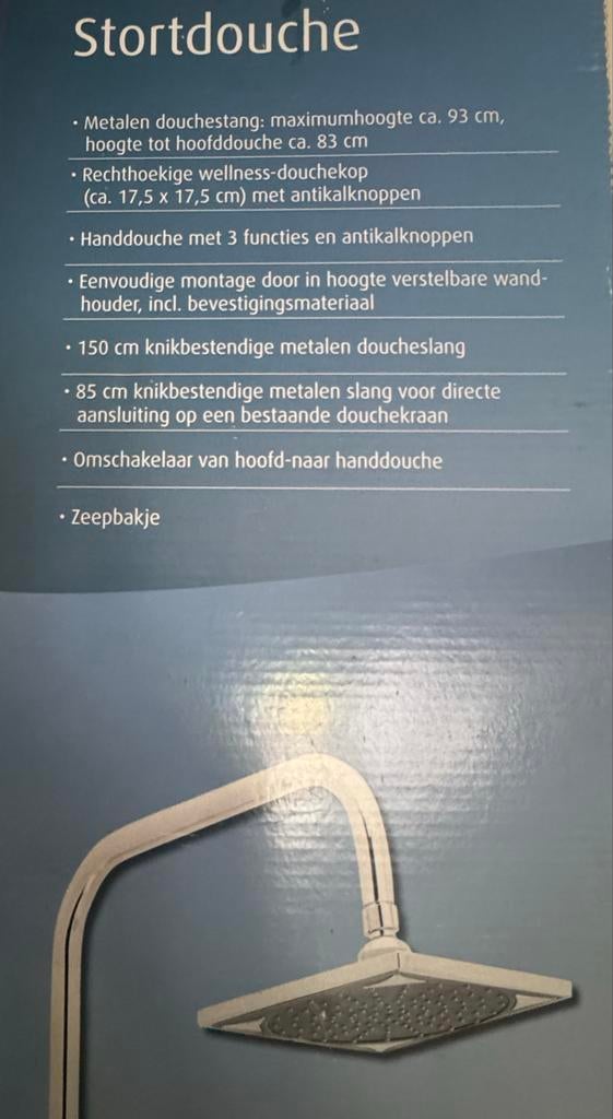 BellAqua Stort- regendouche met handdouche en zeepbakje, Ophalen, Nieuw, Douche