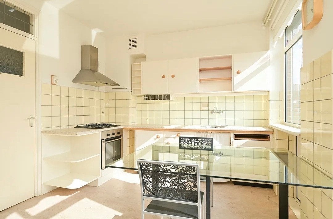 Bruynzeel Piet Zwart Keuken - Vintage Design, Huis en Inrichting, Keuken | Complete keukens, Ophalen, Gebruikt, Wit, Hoekkeuken