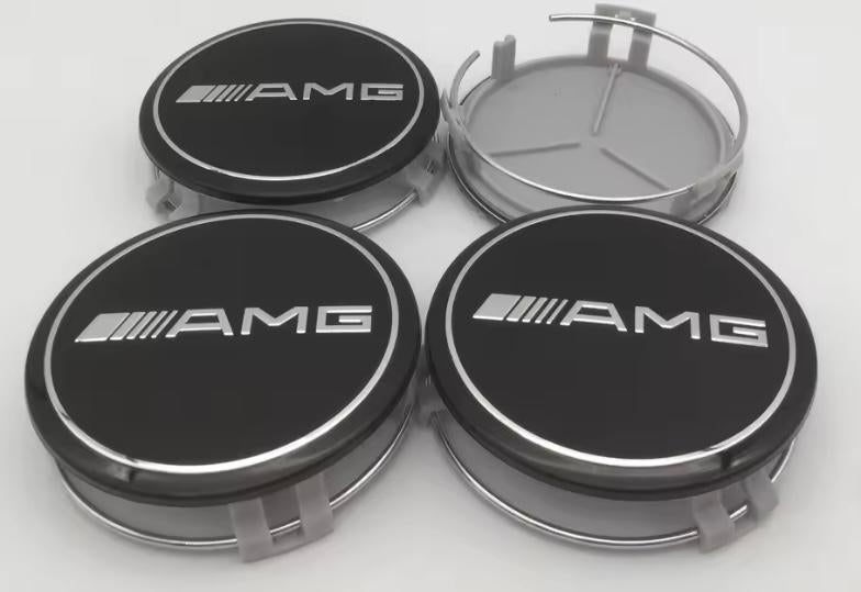 AMG Naafdoppen Zwart/Zilver+Affalterb.€5,-P.st.Mercedes€3,50, Verzenden, Nieuw