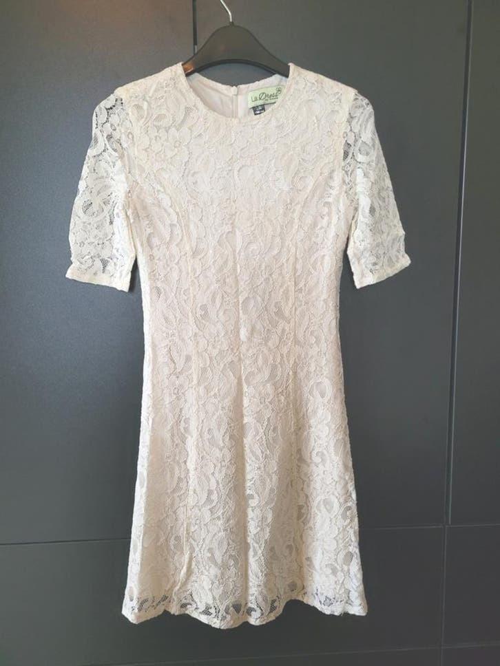 Mooie kanten jurk mt 152 158 creme ladress, Ladress, Zo goed als nieuw, Jurk of Rok, Verzenden