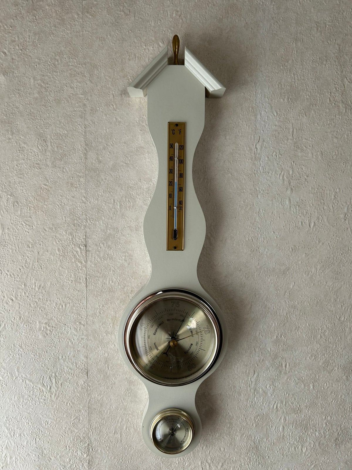 Vintage Weerstation met Barometer, Thermometer en Hygrometer, Ophalen of Verzenden, Gebruikt, Weerstation