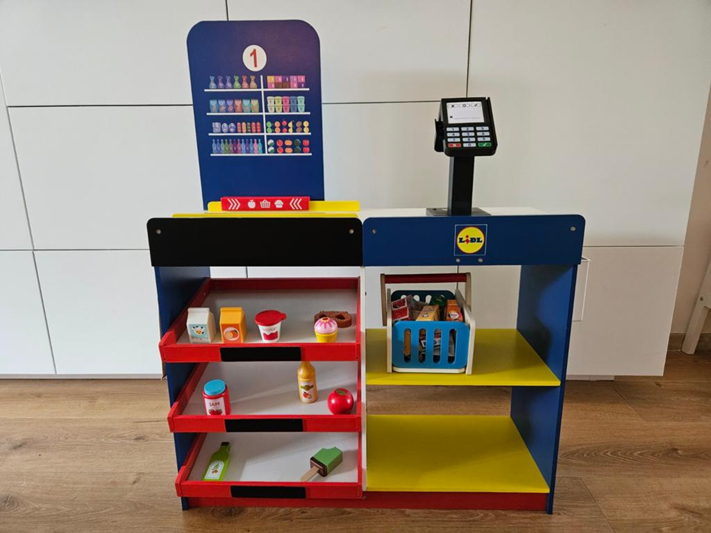 Houten Lidl Supermarkt Speelgoed met Accessoires, Ophalen, Zo goed als nieuw, Jongen of Meisje