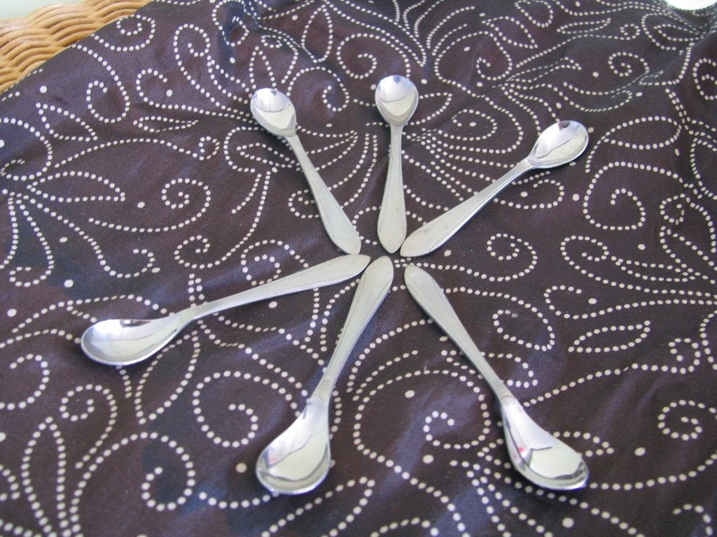 Van TOEN * Pako Rhenen * 6 x lepel 8.5 cm in 1 koop *, Antiek en Kunst, Antiek | Bestek, Ophalen of Verzenden