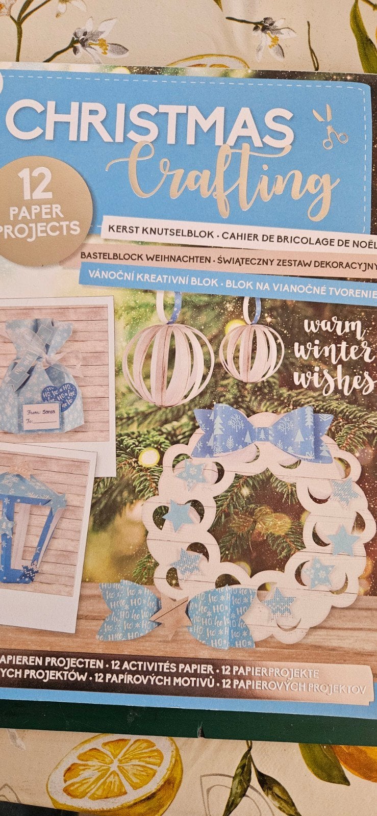 Kerst knutselblok blauw voor 12 projecten, Hobby en Vrije tijd, Ophalen of Verzenden, Nieuw, Kerst, Overige typen