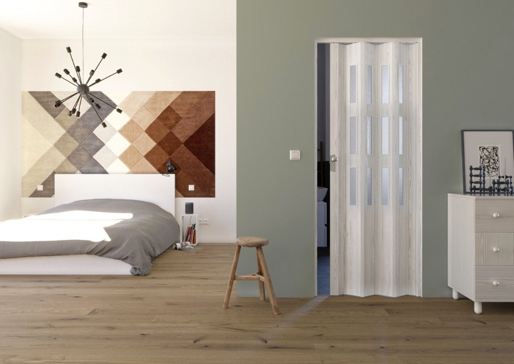 Fortesrl Luciana vouwdeur met glas BxH 88.5x214 cm, Ophalen of Verzenden, Nieuw, Wit