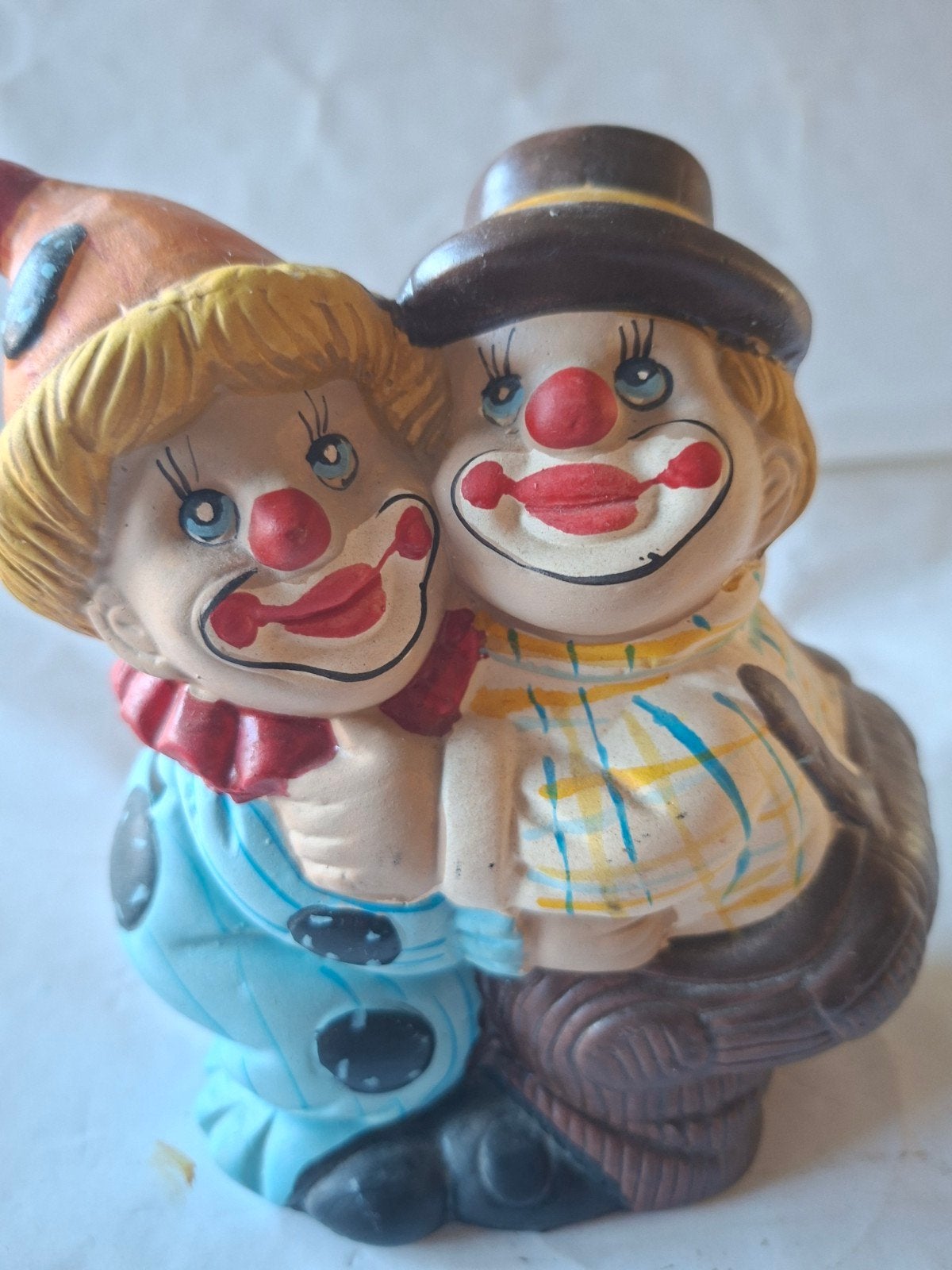 Vintage spaarpot clown duo - Keramiek, Ophalen of Verzenden, Gebruikt, Dier