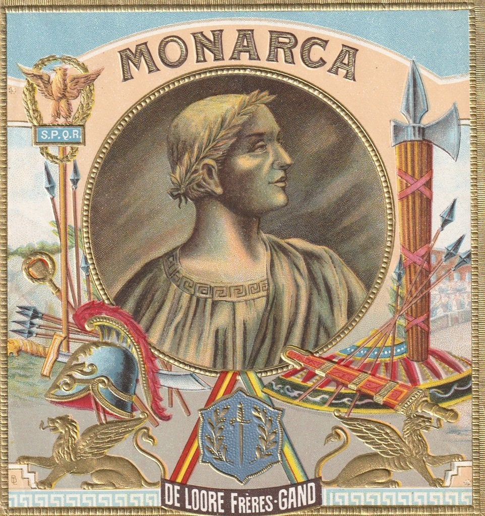 etiket R - 2252  monarca  sigarenbanden, Verzamelen, Ophalen of Verzenden, Zo goed als nieuw, Sigarenbandjes