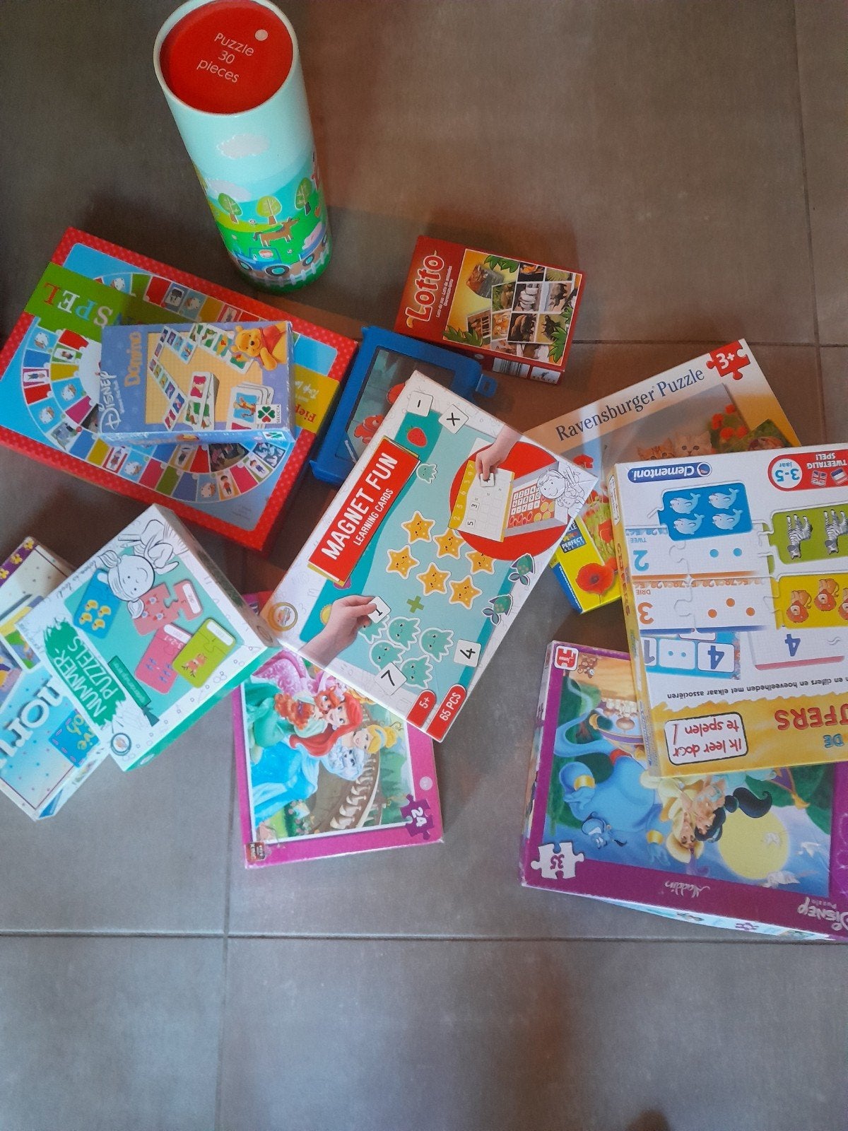 Diverse spellen en puzzels voor kinderen, Ophalen of Verzenden, Meer dan 50 stukjes, Gebruikt, 2 tot 4 jaar